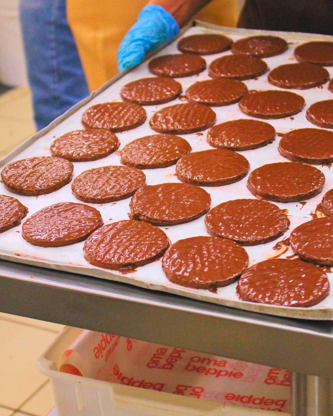 Foto de um waflle de caramelo