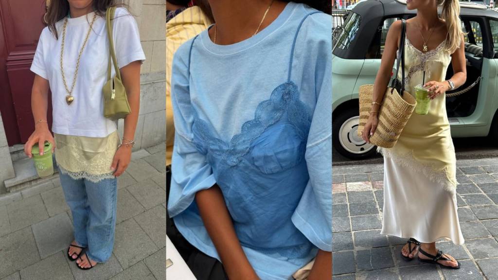 Sobreposição com renda: 7 looks leves que são a cara da primavera