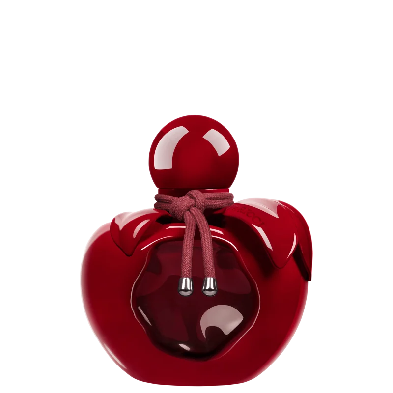 Embalagem vermelha de perfume gourmand da marca Nina Ricci