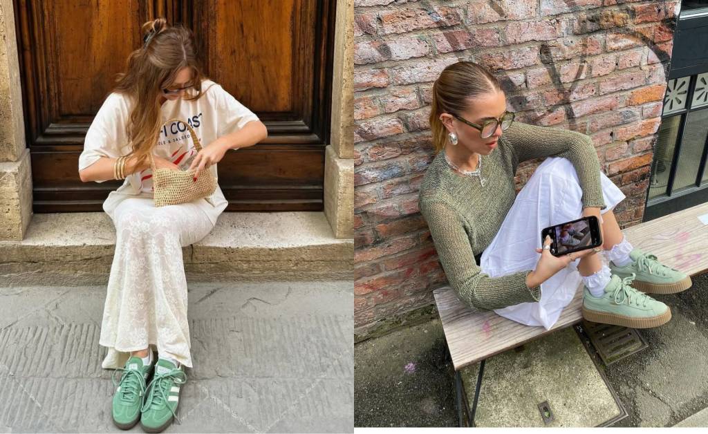 Tênis verde pistache é tendência! Inspire-se em 5 looks cheios de delicadeza