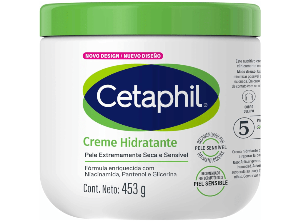 Creme Hidratante Corporal para Pele Seca e Sensível, de Cetaphil