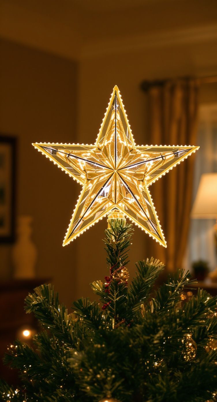 Imagem de estrela de Natal para colocar no topo da &aacute;rvore.