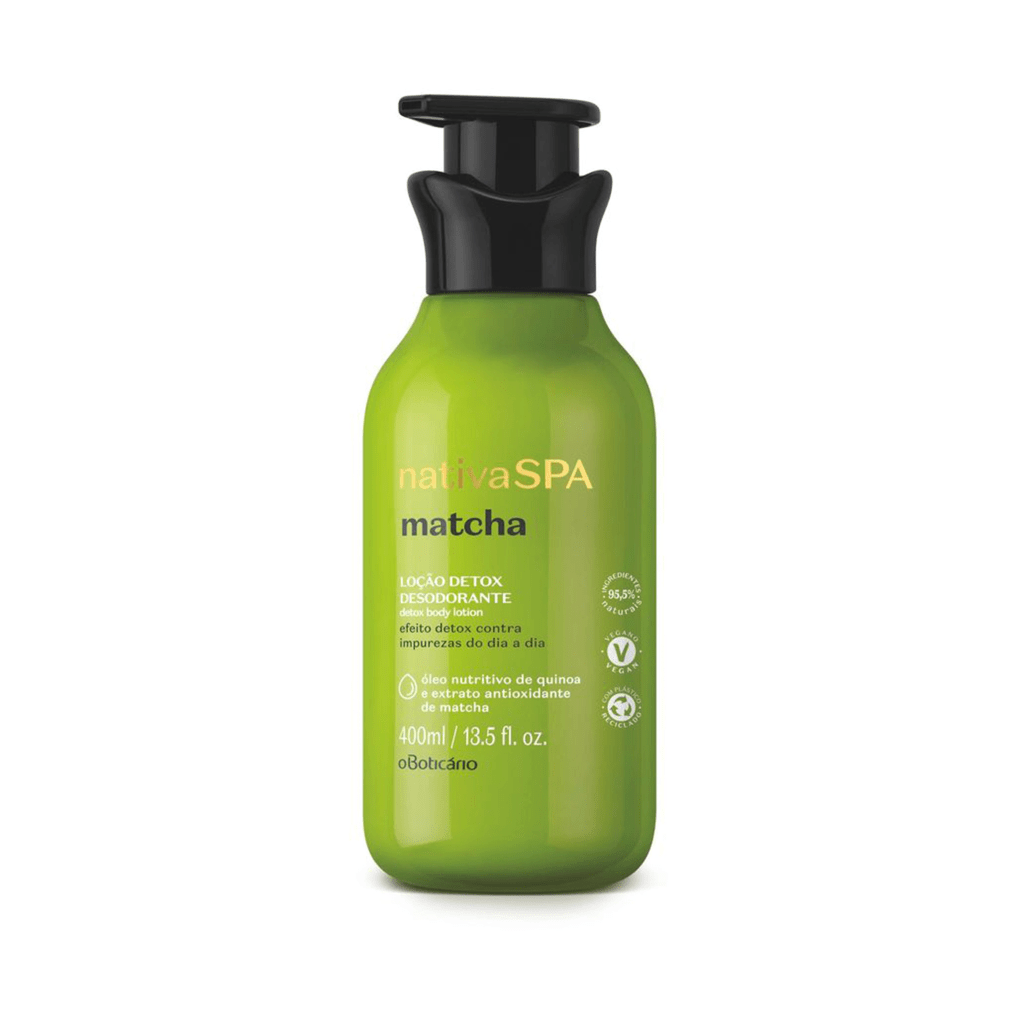 Foto de um hidratante corporal com matcha