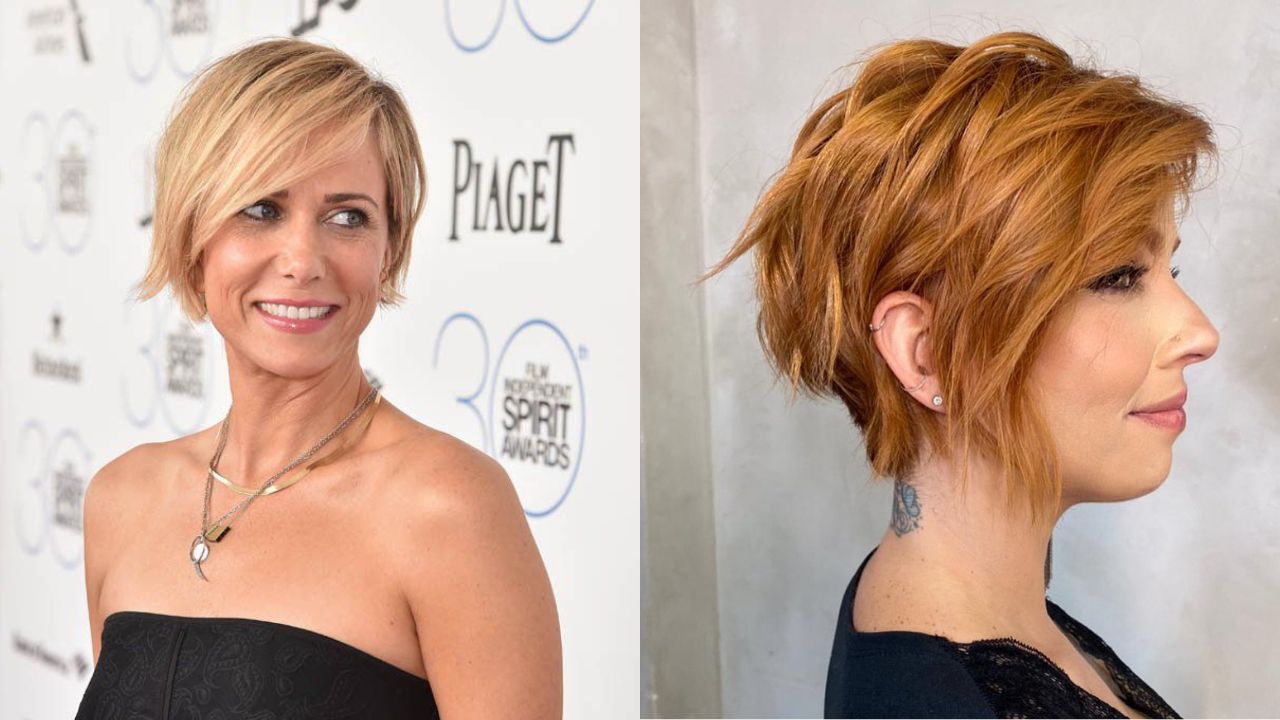 Imagem de pixie cut com franja.