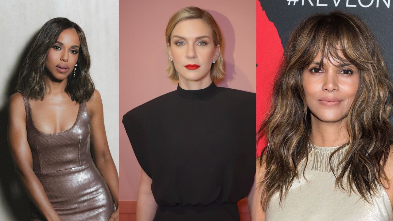 Três imagens de mulheres com diferentes cortes de cabelo para o verão