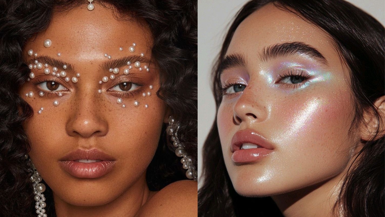 Duas mulheres usando maquiagens come efeito glow para o carnaval