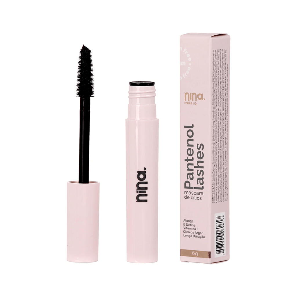 M&aacute;scara de c&iacute;lios Nina MakeUp Pantenol Lashes alonga e define com a&ccedil;&atilde;o hidratante