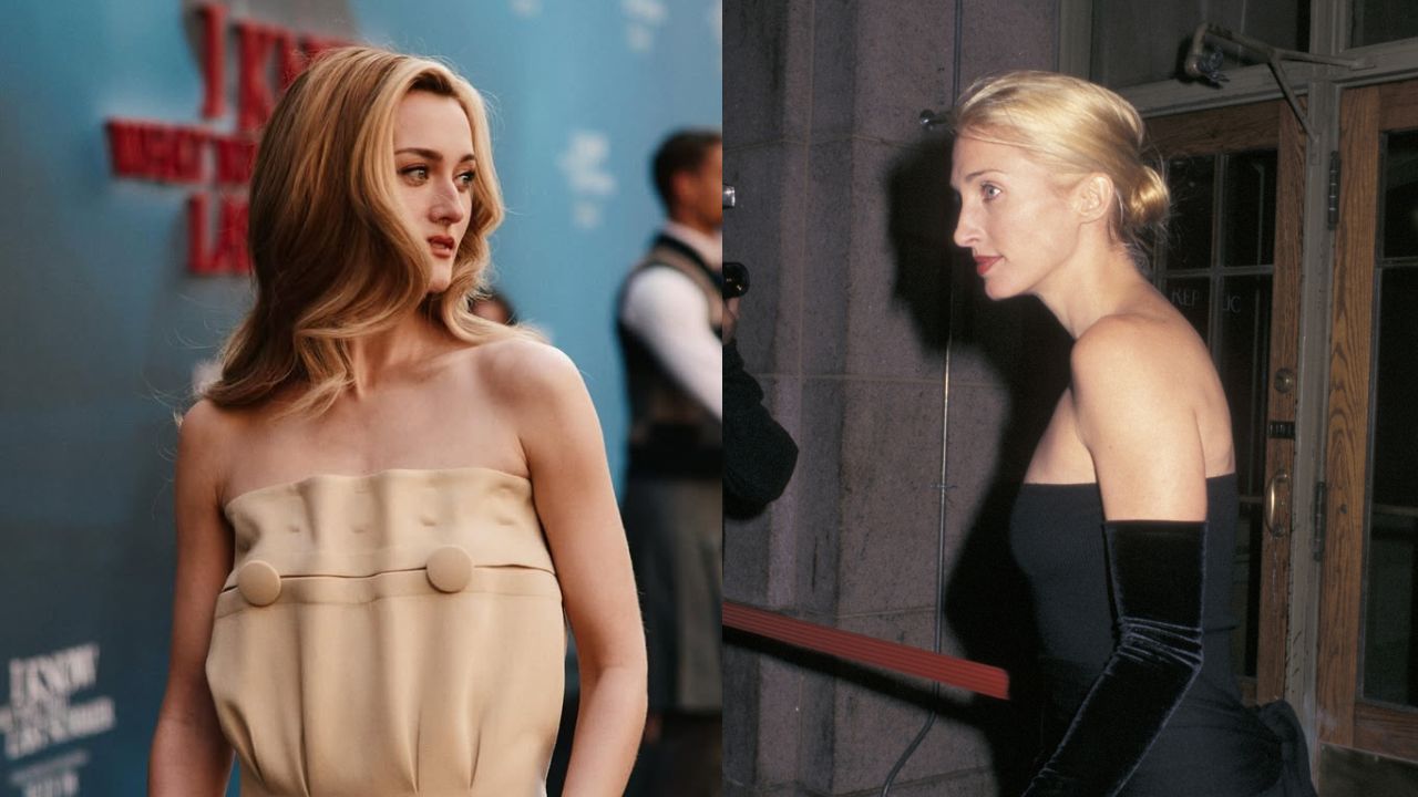 Duas mulheres loiras em eventos sociais