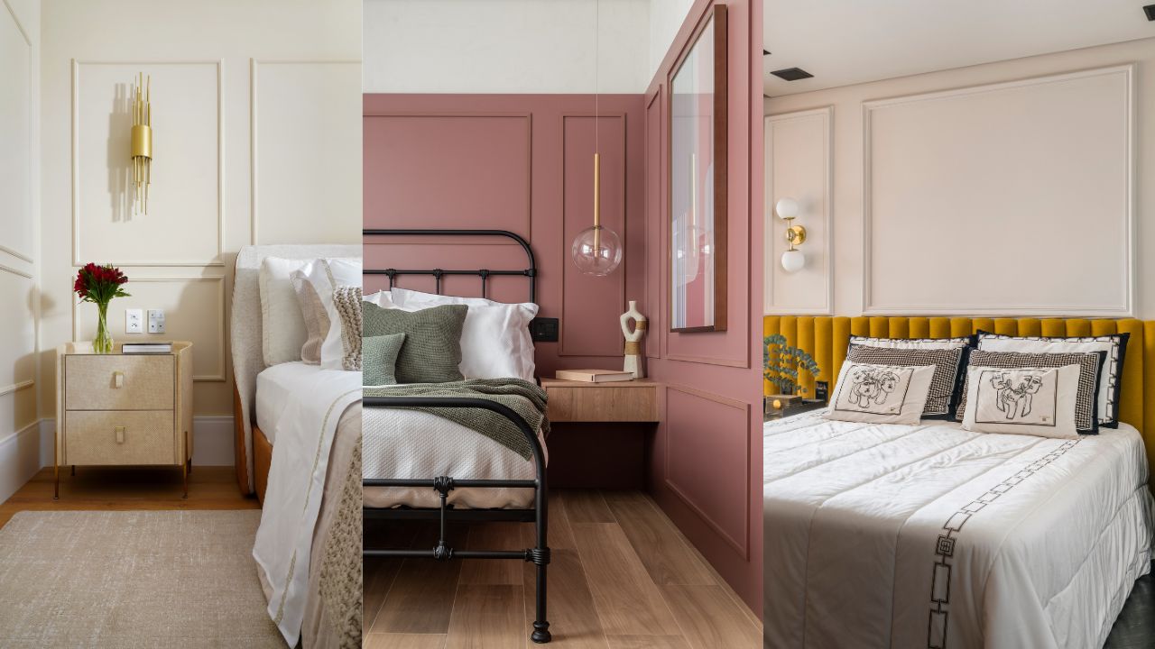 Como usar boiserie na parede de cabeceira da cama