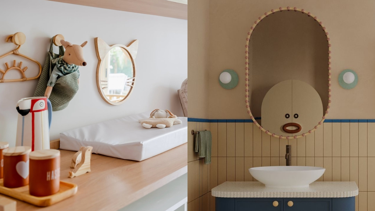 Espelhos infantis com fortados e est&eacute;ticas l&uacute;dicas