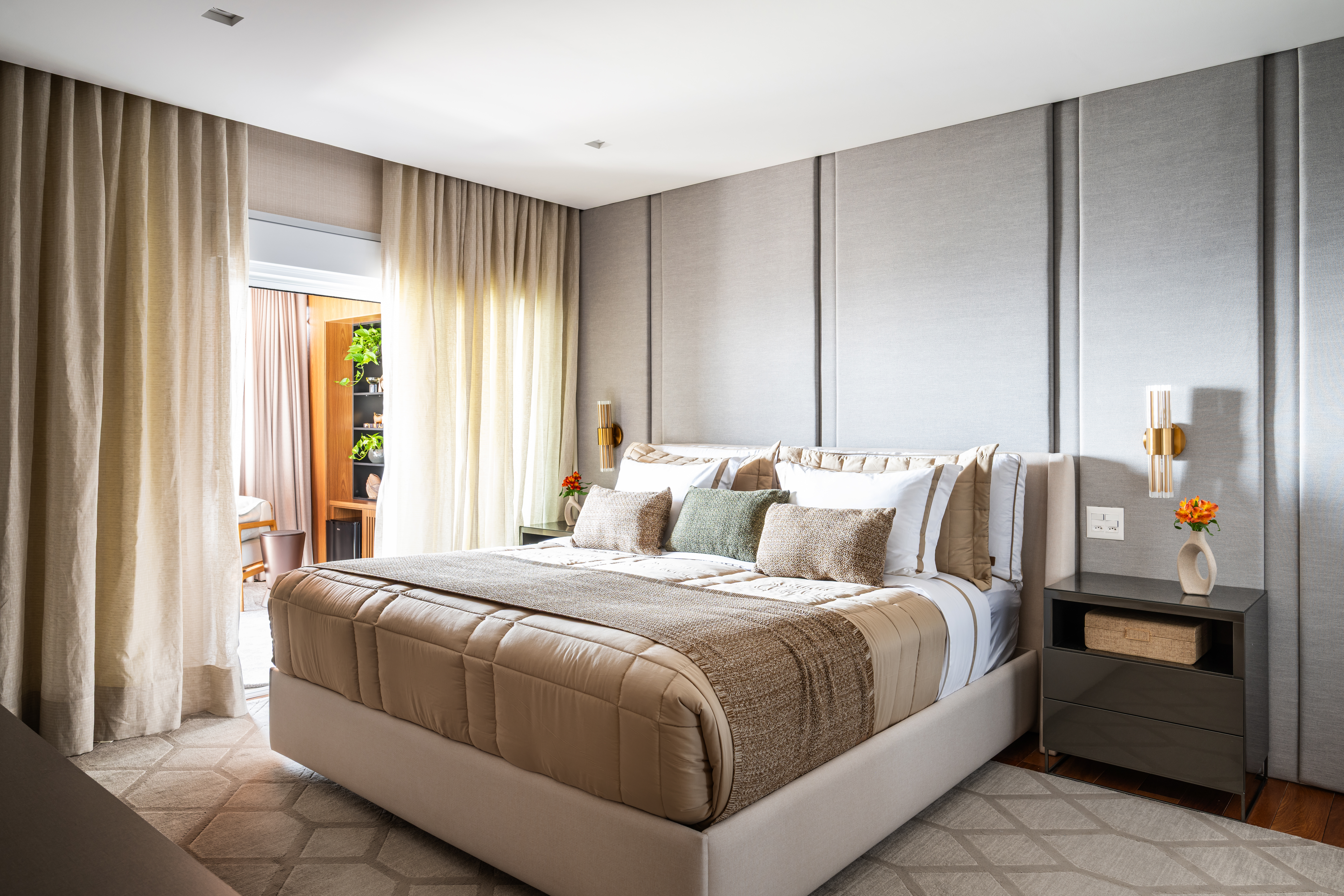 Decora&ccedil;&atilde;o com parede tecido