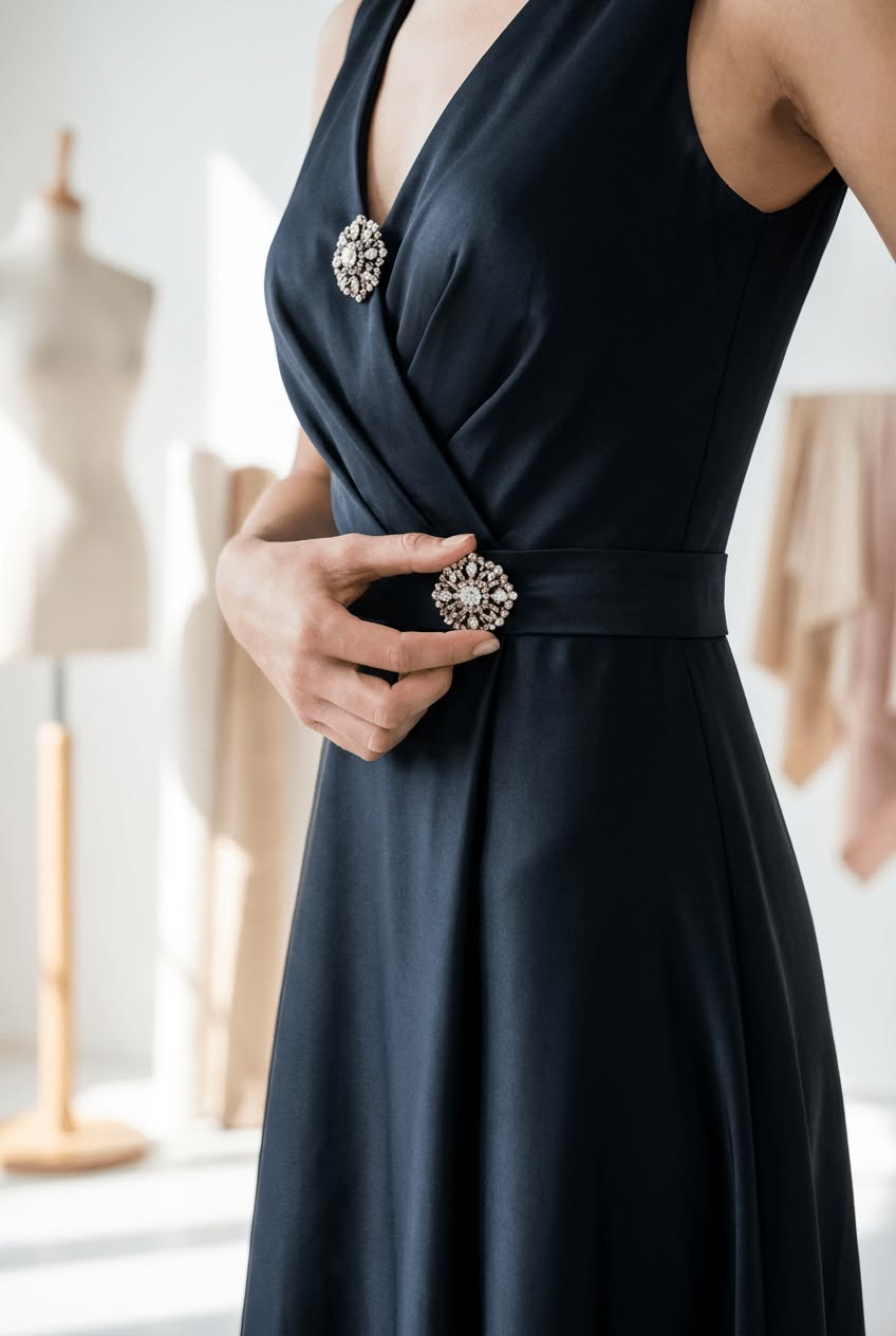 No tapete vermelho dos festivais de cinema deste ano, o broche apareceu como detalhe estratégico para valorizar o look – seja marcando a cintura, prendendo drapeados ou decorando o ombro.