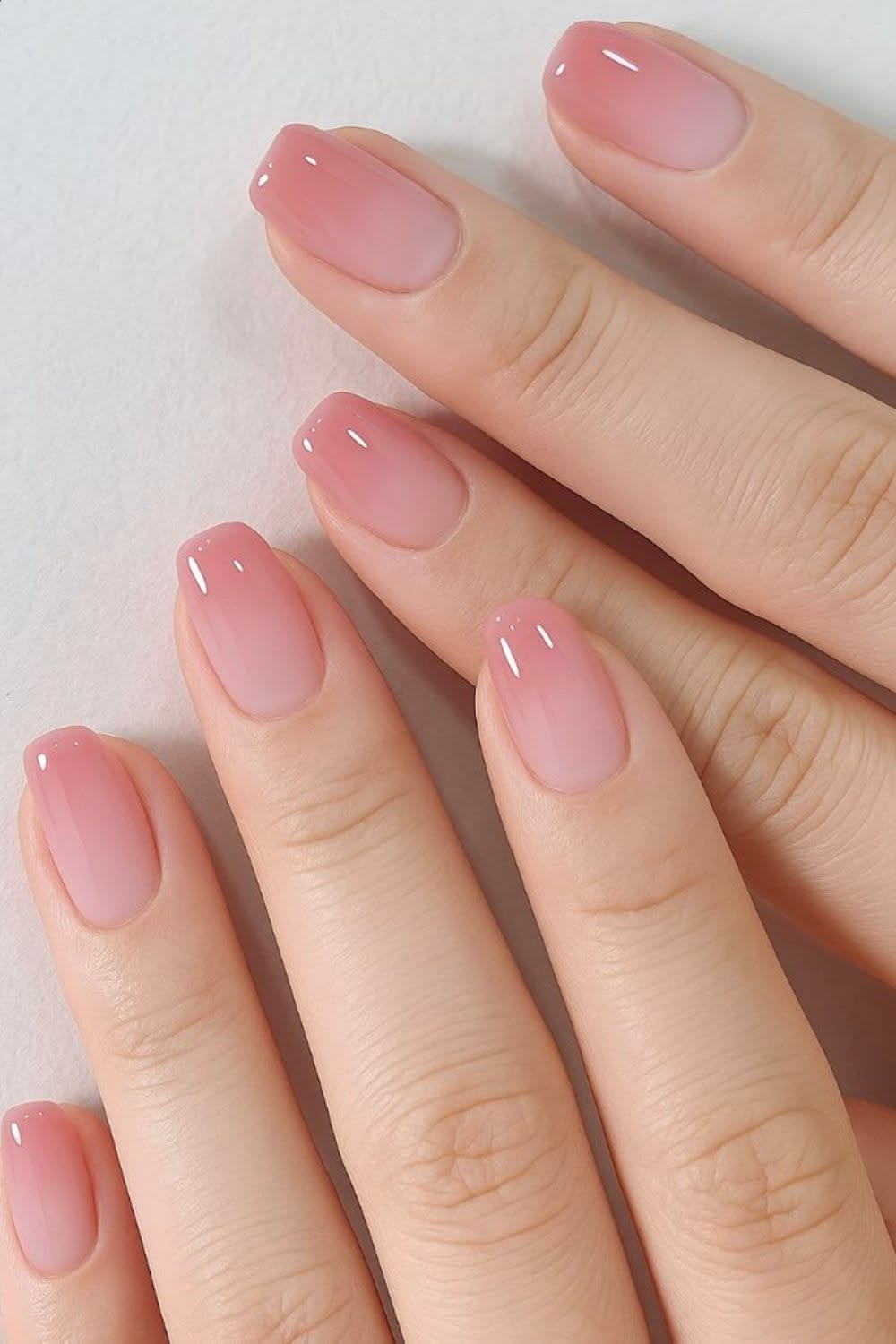 Unhas nude em degradê