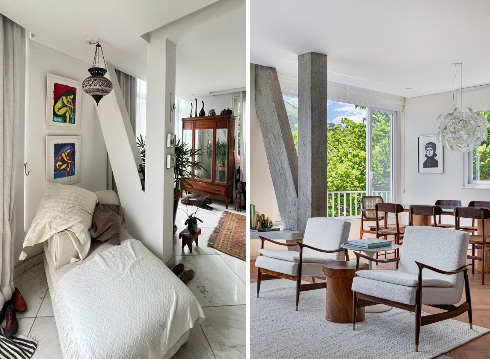 Antes e depois de sala de estar