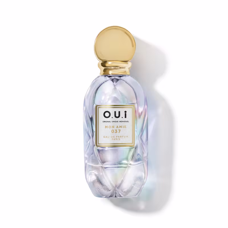 Perfume de embaglaem azul bebê e tampa rdonda dourada