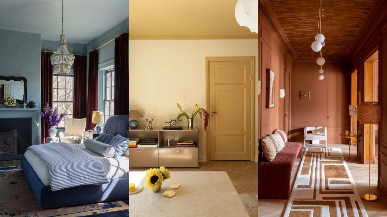 Color drench: quartos e ambientes em azul acinzentado, amarelo ocre e salmão terracota entre as inspirações monocromáticas de 2026