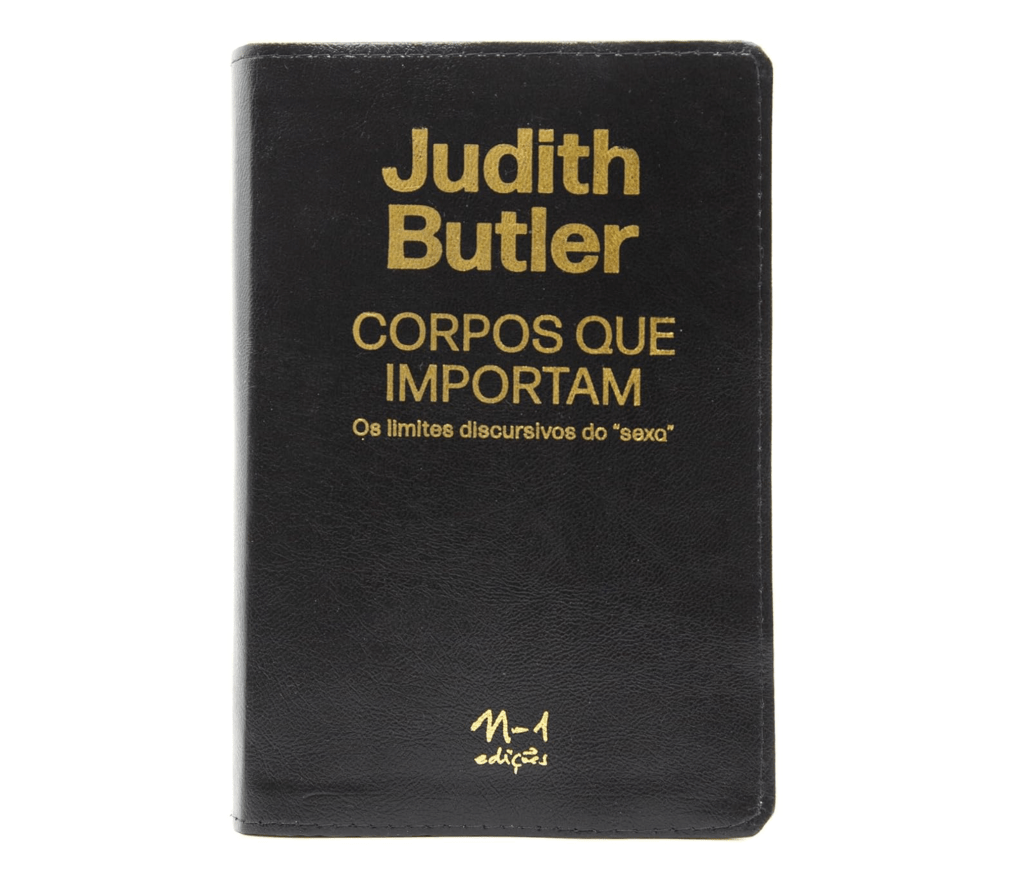 Capa de livro preta com letras douradas. T&iacute;tulo: Judith Butler, Corpos Que Importam, Os limites discursivos do sexo. Logotipo N-1 edi&ccedil;&otilde;es