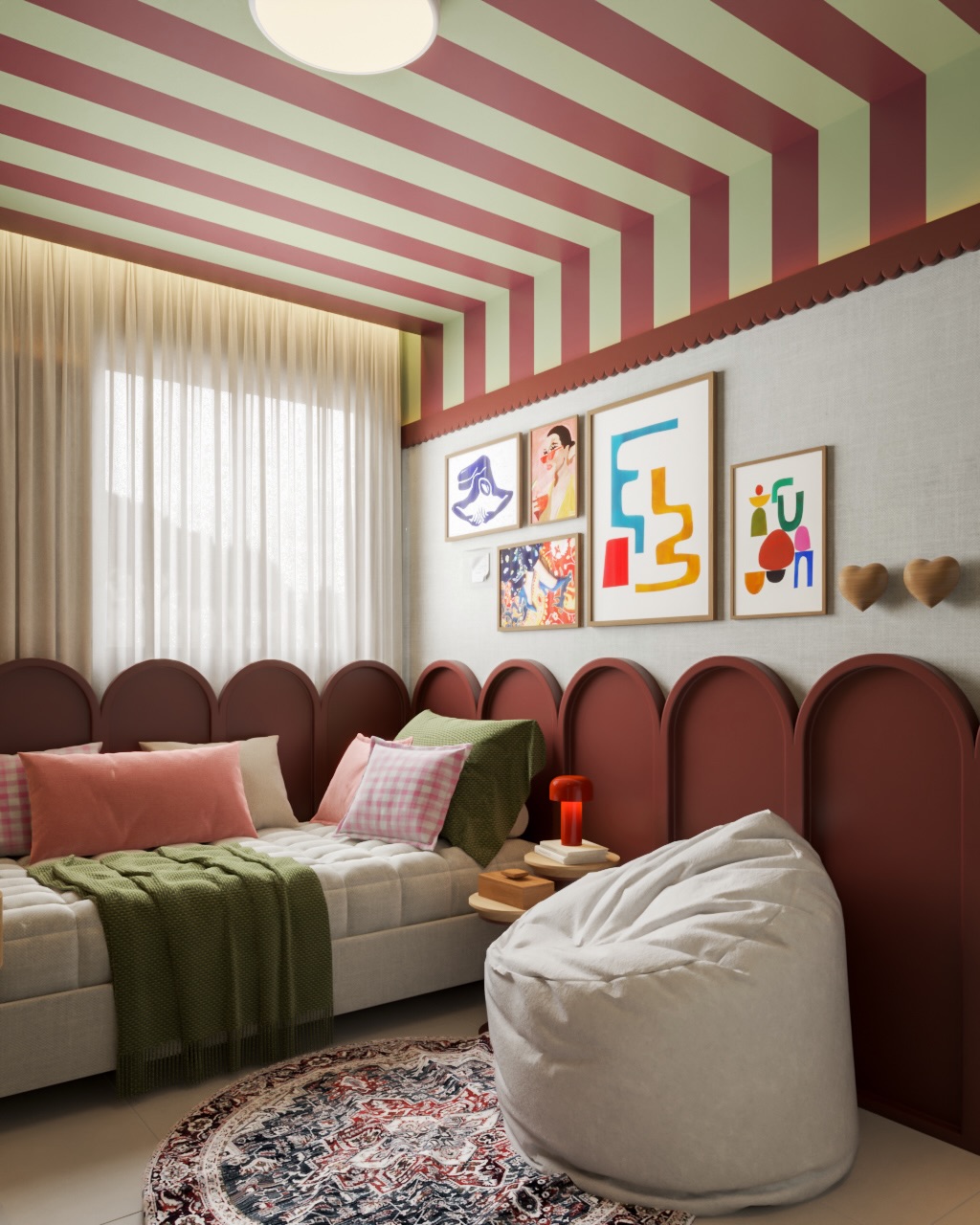 Da cama &agrave; parede: inspira&ccedil;&otilde;es de quartos com listras que criam composi&ccedil;&otilde;es elegantes